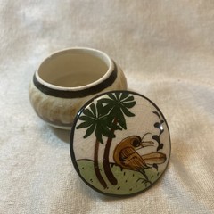 Vintage Tonala Trinket Box 3” Round Unsigned