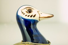 Duck Figurine VTG from Tonala Mexico Ceramic and Brass 4 Inches Tall Good Cond.