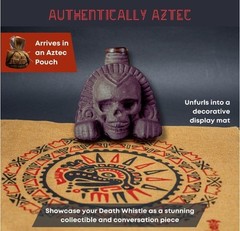 Real Screaming Aztec Death Whistle ZBOSS ITZCOEHUA 125dB Obsidian Self Defense