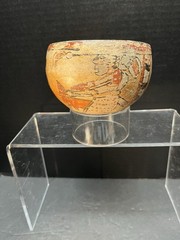 Mayan PreColumbian Bowl with Mayan Lords 600 A.D.-900 A.D. Polychrome Artifact