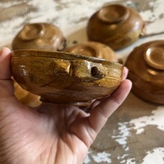 Vtg Mexican Red Ware Individual Pottery Bowl 4.25” Dia Handmade Painted Set 6