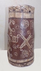 HUGE MAYAN TUMBLER-LIKE VESSEL – CLASSIC DECORATION -5 1/4″ DIA. X 10 1/2″ TALL