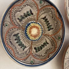 3 Romanian Horezu Traditional Ceramic Clay Decorative Plates Handmade each 5.5″