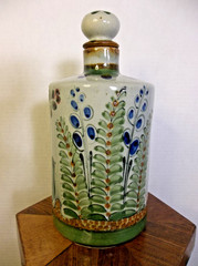 Ken Edwards El Palomar Tonala Mexico Mid Century Pottery Jug Decanter Rare Green