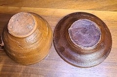 Set Of 4 Vintage Mexican Red Clay Cup and Saucer- Handcrafted Mexico