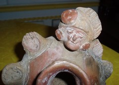 MUSEUM QUALITY PRE COLUMBIAN MAYAN CEREMONIAL REDWARE POTTERY BOWL ARTIFACT FACE
