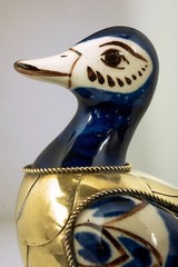 Duck Figurine VTG from Tonala Mexico Ceramic and Brass 4 Inches Tall Good Cond.