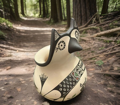 Mata Ortiz Pottery Angela Corona Etched Paquime Owl Owls Seed Pot Mexican Clay
