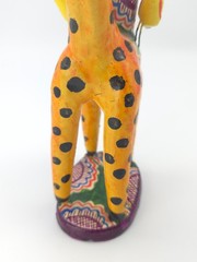 Vintage Mexican Folk Art Candle Holder Handmade Giraffe Birds Clay Pottery Large