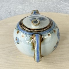 Vintage El Palomar Tonala Mexico Hand Painted Blue Bird & Butterfly 4.5″ Teapot