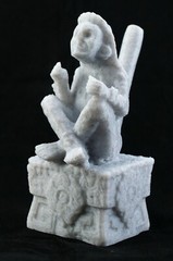 Aztec Xochipilli Death Whistle God of Ecstasy Art & Music White Marble PLA 3D