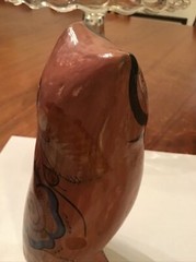 Vintage Mid Century Modern Signed Tonala Jal Mexico Pottery Owl 6 3/8” Tall
