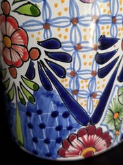 Talavera ceramic flower pot from Mexico.