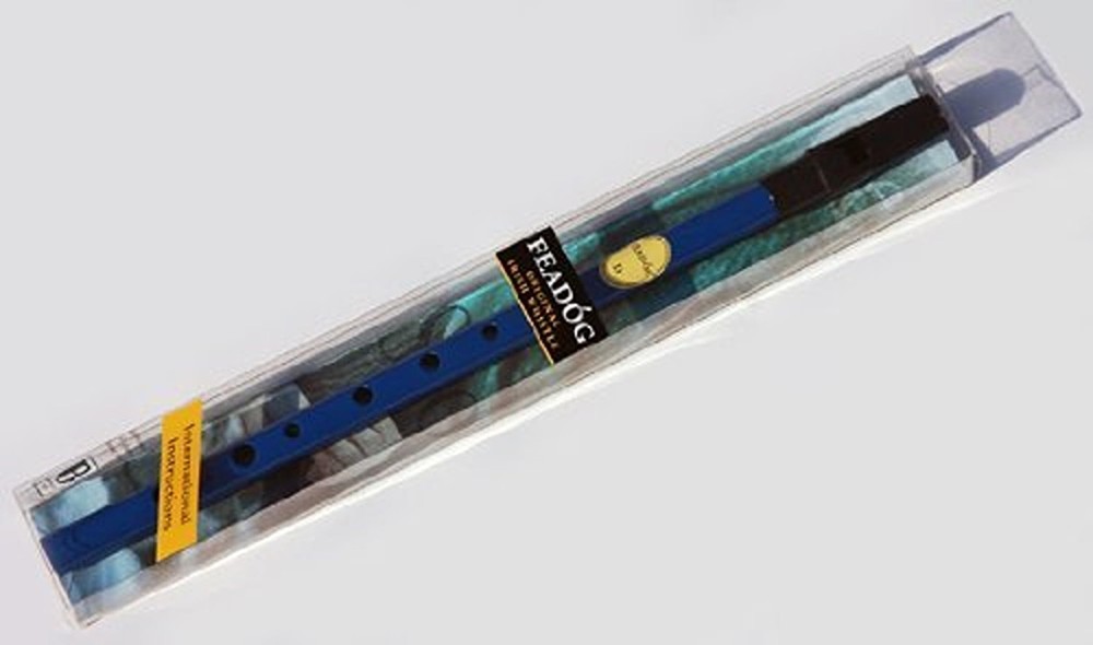 Authentic Feadog Key Of D Irish Penny Whistle Traditional Instrument Blue