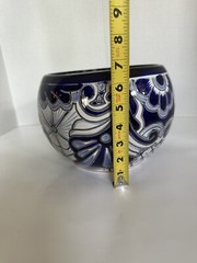 ⭐️Talavera Pottery Planter Blue & White Mexico Vine Pattern Classic Flowers