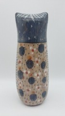 Vintage Mexican Hand-Painted Tonala Art Pottery Owl 9″ Tall Classic Colors