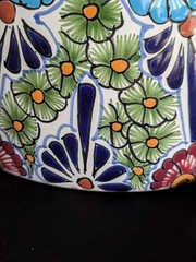 Talavera ceramic flower pot from Mexico.