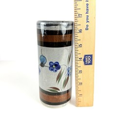 Vintage Vase, Tonala Mexico Art Pottery Gray Tube Shape. Mid-Century Modern
