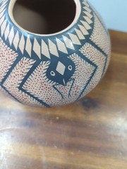 mata ortiz pottery Gloria Hernandez Spider Design Pot Planter
