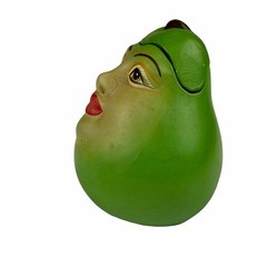 Vintage C. EL MEX Anthropomorphic Fruit Face Candle Set of 3 Mexico Folk Art