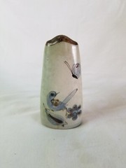 Vtg Tonala Ken Edwards Mexican Pottery Single Salt or Pepper Shaker Birds Flower