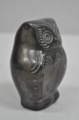 Dona Rosa Barro Negro Black Pottery 4″ Carved Owl Figurine Mid Century Modern
