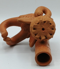 Vintage Oaxaca Terra Cotta Laying Angel Tabletop Candle Holder Adorable