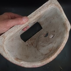 Vintage Terra Cotta Folk Art “Luna Y Casa”, Hand-Thrown Organic Modern Pocket