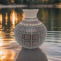 Mata Ortiz handmade and Handpainted pot by Elfida Tena 5.75″ tall / 5″ wide.