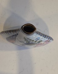 Tonala El Palomar Signed Mexico Pottery Vase w/ Birds Plants & Butterflies. 13”