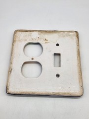 Mexican Pottery Hand Painted Folk Art Double Outlet Single Switch Plate Cover