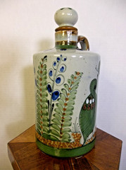 Ken Edwards El Palomar Tonala Mexico Mid Century Pottery Jug Decanter Rare Green