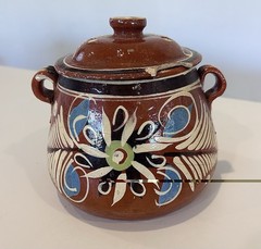 1940s Tlaquepaque Redware Mexican Studio Pottery Bean Pot