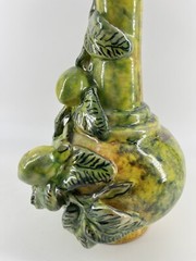 Vtg Ceramic Pottery Mexican Single Bud 3D Lemon Lime Vase