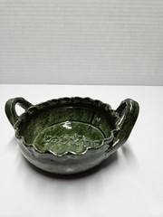 Green Clay Bowl Oaxaca Pottery