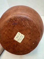 Early Vintage Mexican Signed Pot Vase Vessel Planter Leopoldo de Mexico Brown