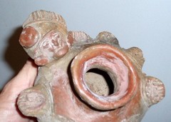 MUSEUM QUALITY PRE COLUMBIAN MAYAN CEREMONIAL REDWARE POTTERY BOWL ARTIFACT FACE