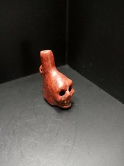 Death Whistle, Loud, Red, Small, Real, Aztec, Maya, Original, Hand Crafted.