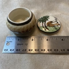 Vintage Tonala Trinket Box 3” Round Unsigned