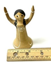 Clay Pottery Angel Figure Terracotta Tabletop Art Goddess Uplifted Arms Kemper