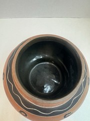 Early Vintage Mexican Signed Pot Vase Vessel Planter Leopoldo de Mexico Brown