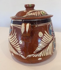 1940s Tlaquepaque Redware Mexican Studio Pottery Bean Pot