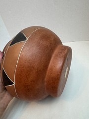 Early Vintage Mexican Signed Pot Vase Vessel Planter Leopoldo de Mexico Brown