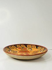1994 MAYAN BELIZE HANDMADE POTTERY FOLK ART DECOR TRIBAL PLATE Signed By Artist
