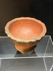 Mayan PreColumbian Red Glazed Pottery Cup 600-900 A.D. Solid Artifact