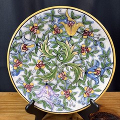 Vintage Puebla Mexican Casa Rugerio Talavera Ceramic Plate 10.5″ Floral Majolica