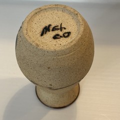 Vintage Tonala Bud Vase Mexican Folk Art Pottery Floral Sandstone Signed