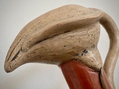 Vintage Mexican Folk Art Bird Terracotta Effigy Vessel Moche Style Handmade 10”