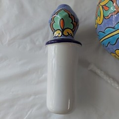 Tierra Fina Hand Painted Mexican Table Top Torch 11 ” Tall
