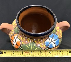 MEXICAN TALAVERA POTTERY BEAN POT STYLE PLANTER